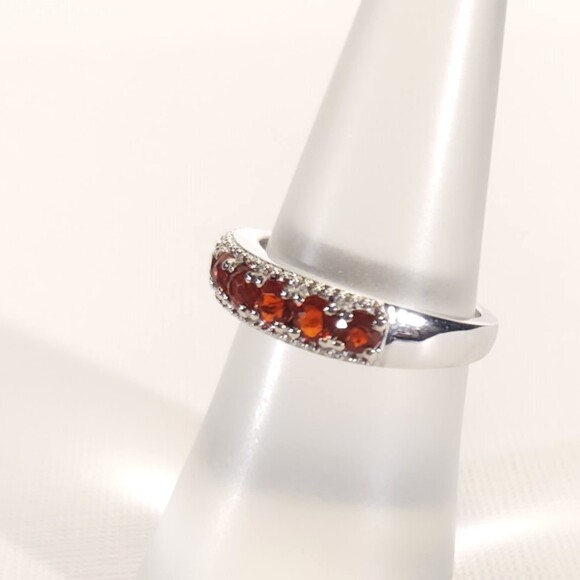 Fire Opal Band Ring Size 6 - Picture 2 of 13
